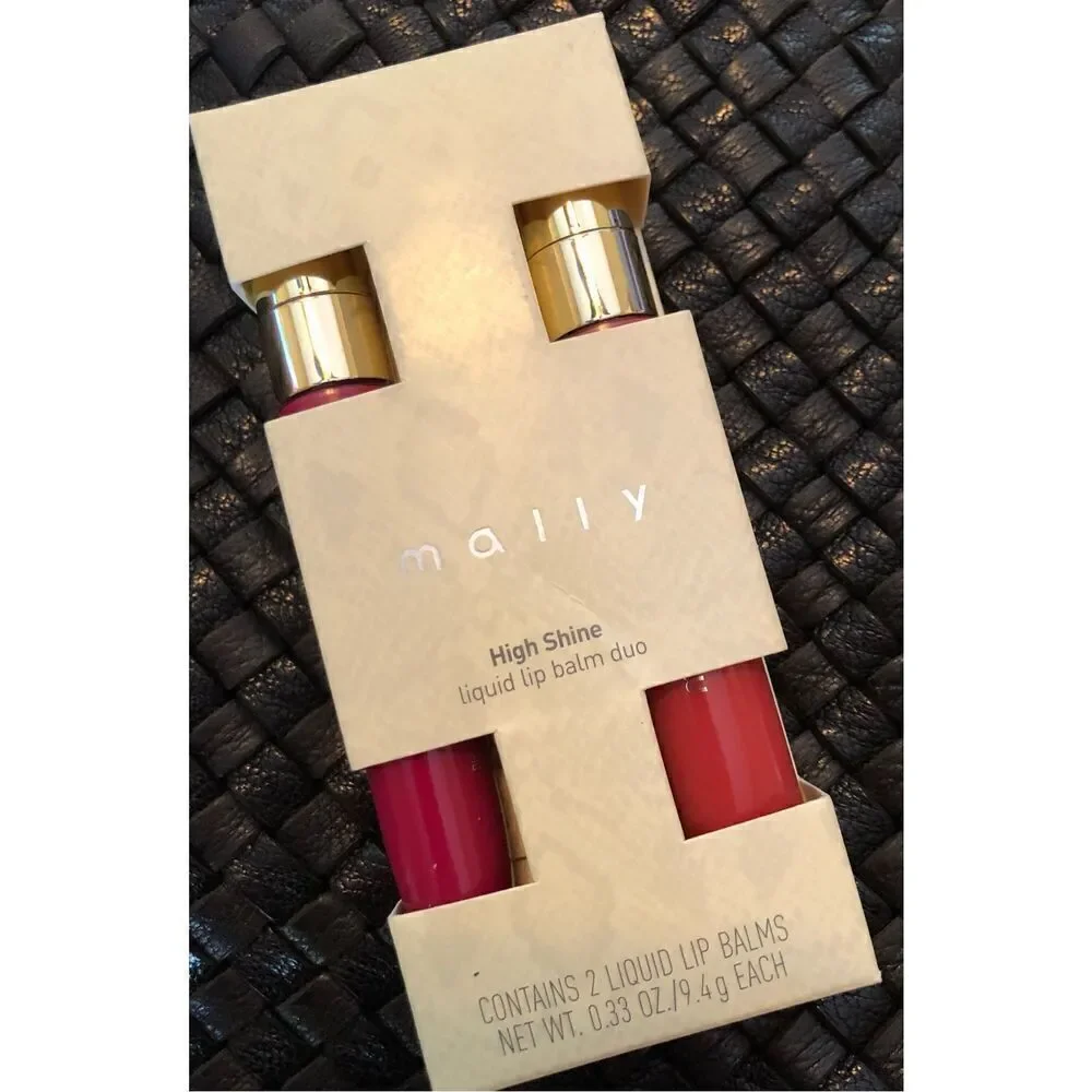 MALLY - NWT High Shine Liquid Lip Balm Duo in Peach & Hot Pink/2 Full-Size Tubes